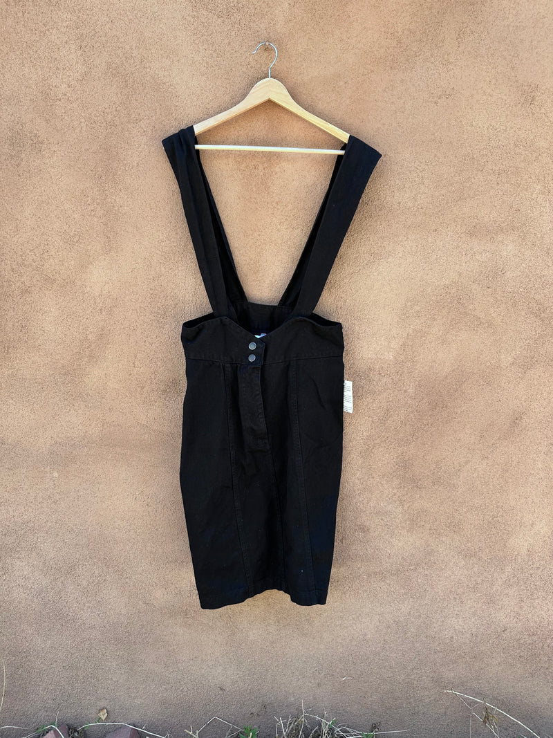 Deadstock Fredricks of Hollywood Black Denim Overall Dress