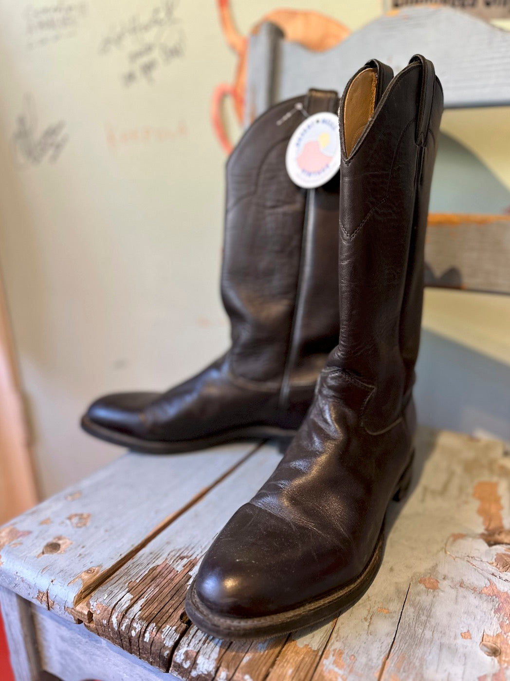 Vintage Black Justin Roper Boots, 10.5B – DESERT MOSS VINTAGE
