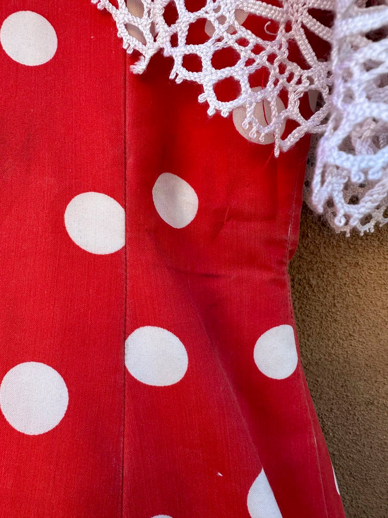 Handmade Spanish Layered Flamenco Polka Dot Dress
