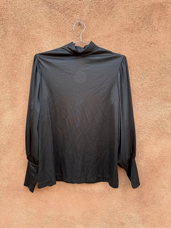 1960's Lady West Set Black Long Sleeve Blouse