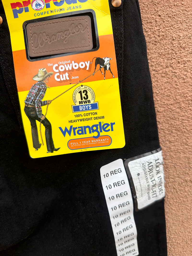 Boys 10 Regular Cowboy Cut Black Wrangler Jeans
