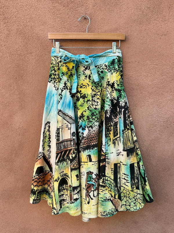 Hand Painted Artegreen 1950's Mexican Skirt