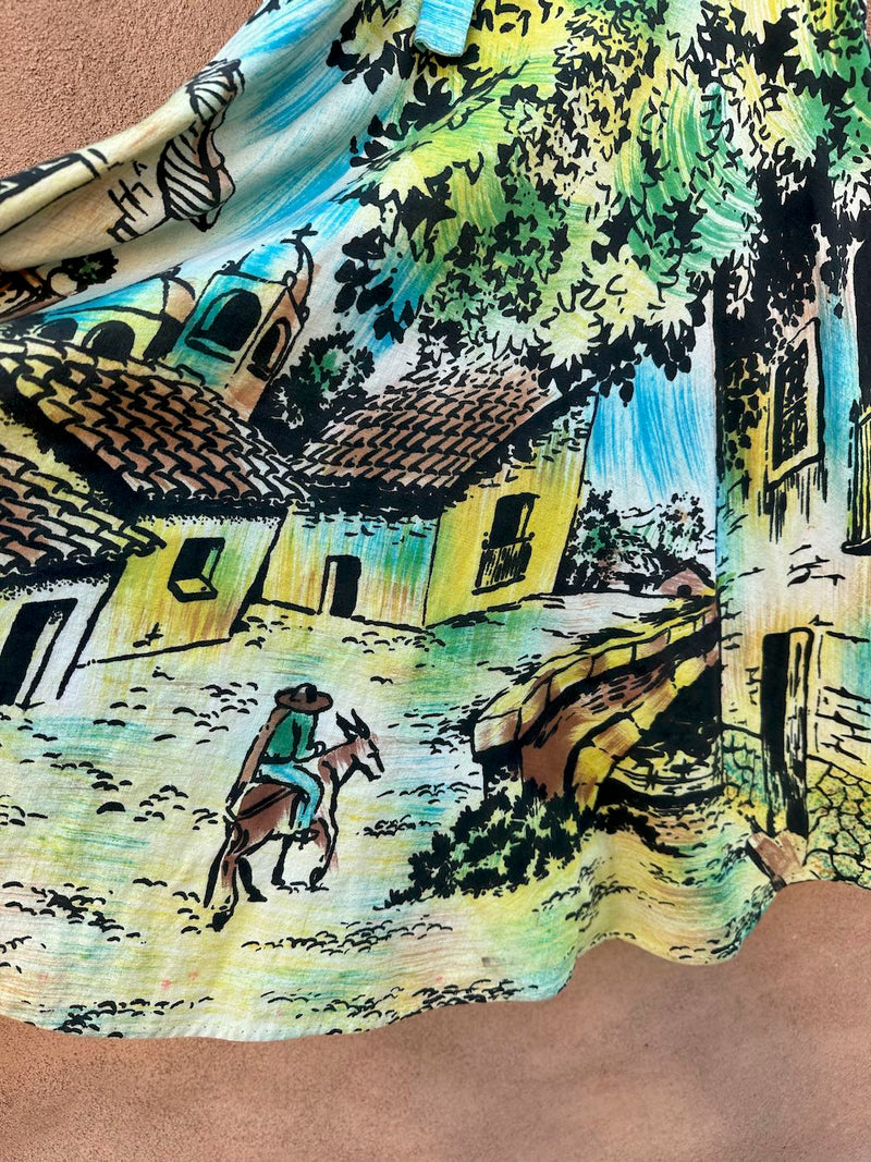 Hand Painted Artegreen 1950's Mexican Skirt