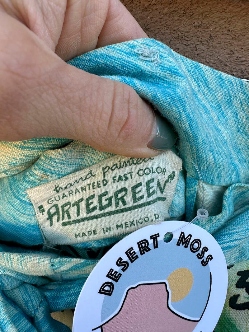 Hand Painted Artegreen 1950's Mexican Skirt