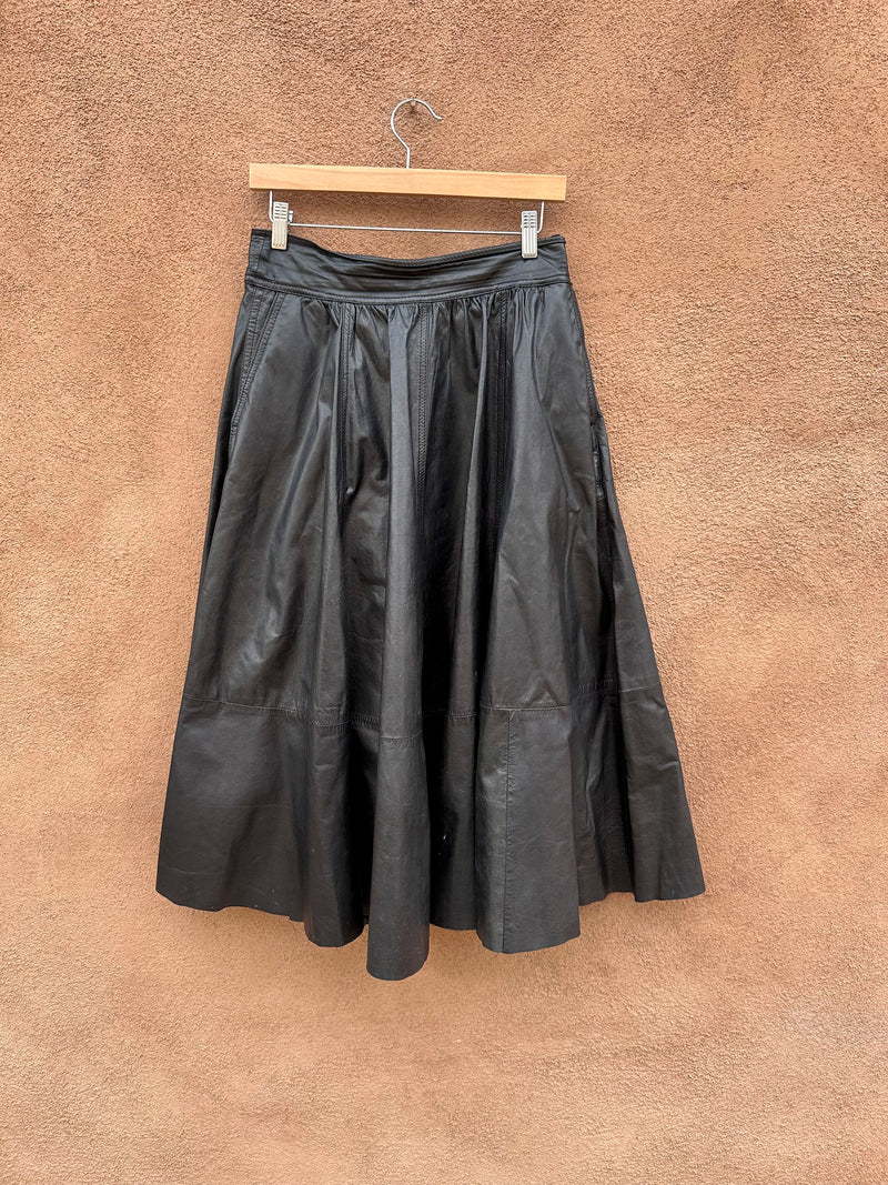 Montes Leatherwear Design Black Leather Skirt