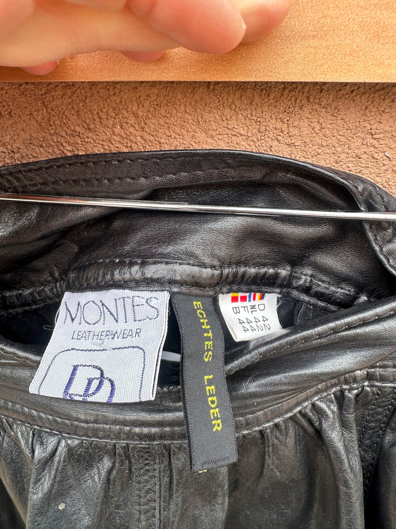 Montes Leatherwear Design Black Leather Skirt
