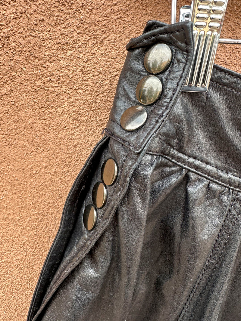Montes Leatherwear Design Black Leather Skirt