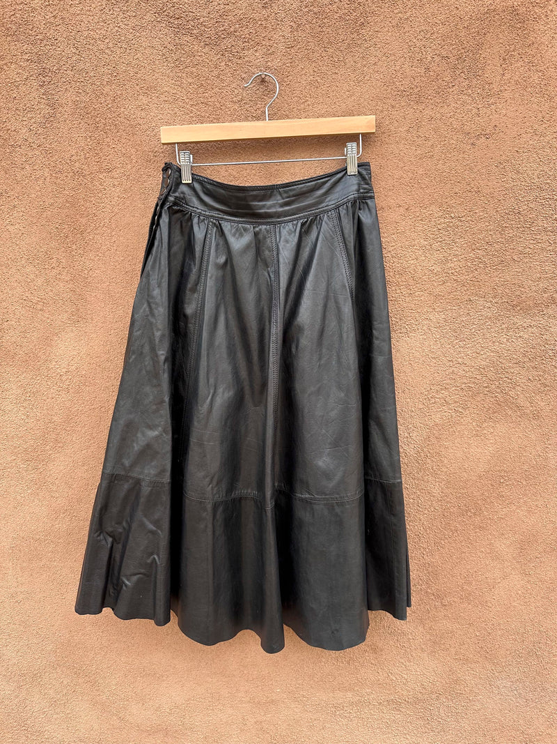 Montes Leatherwear Design Black Leather Skirt