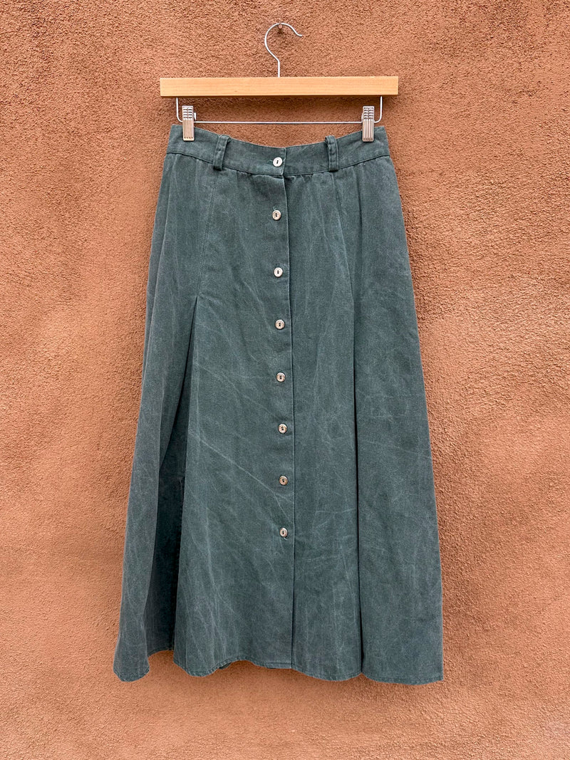 Green Denim Western Skirt by Lilia Smitty