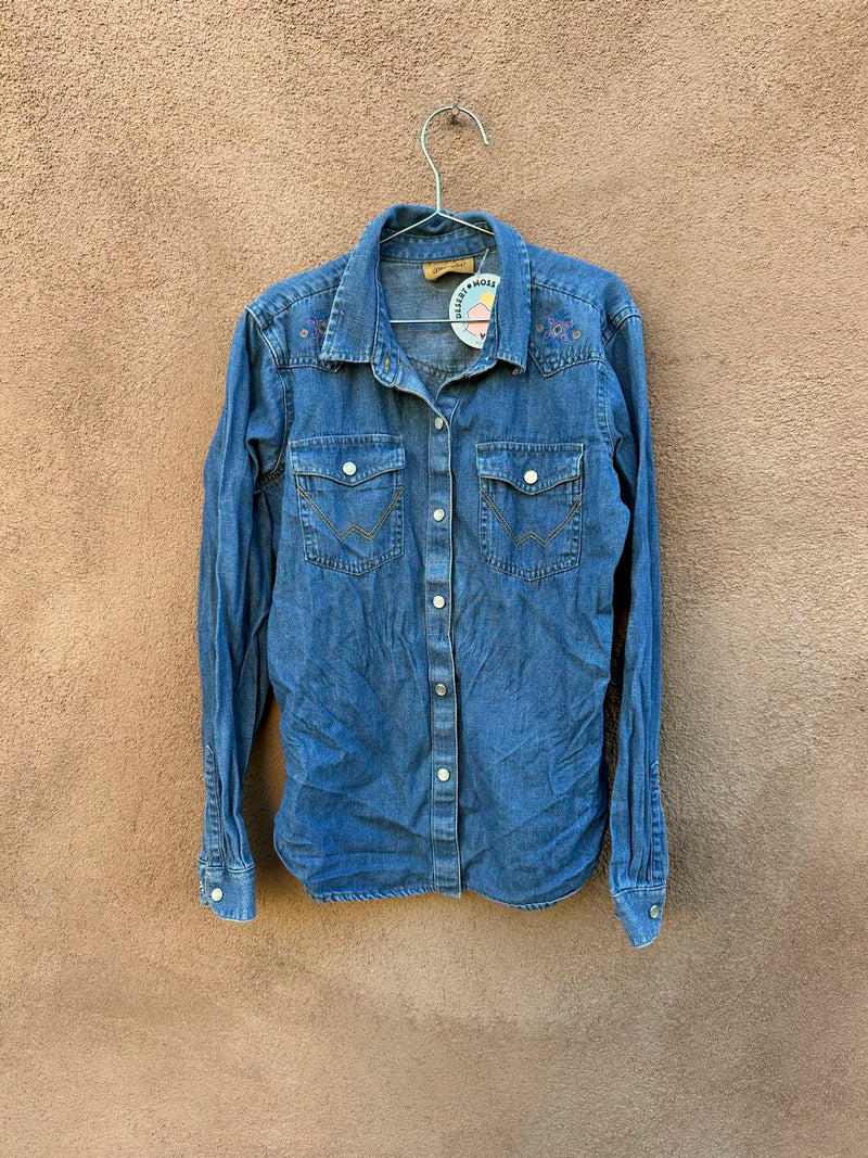Wrangler Denim Blouse with Embroidery