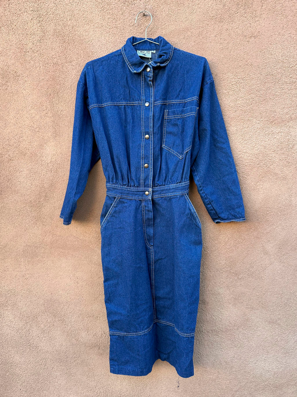 Vintage 1980's Cherokee Denim Dress - Made in USA