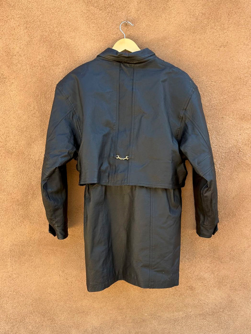 Black 90's Comint Leather Jacket as is