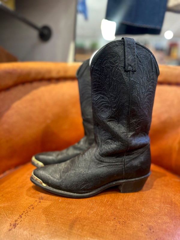 Black Dingo Leather Boots with Toe Guard 7M
