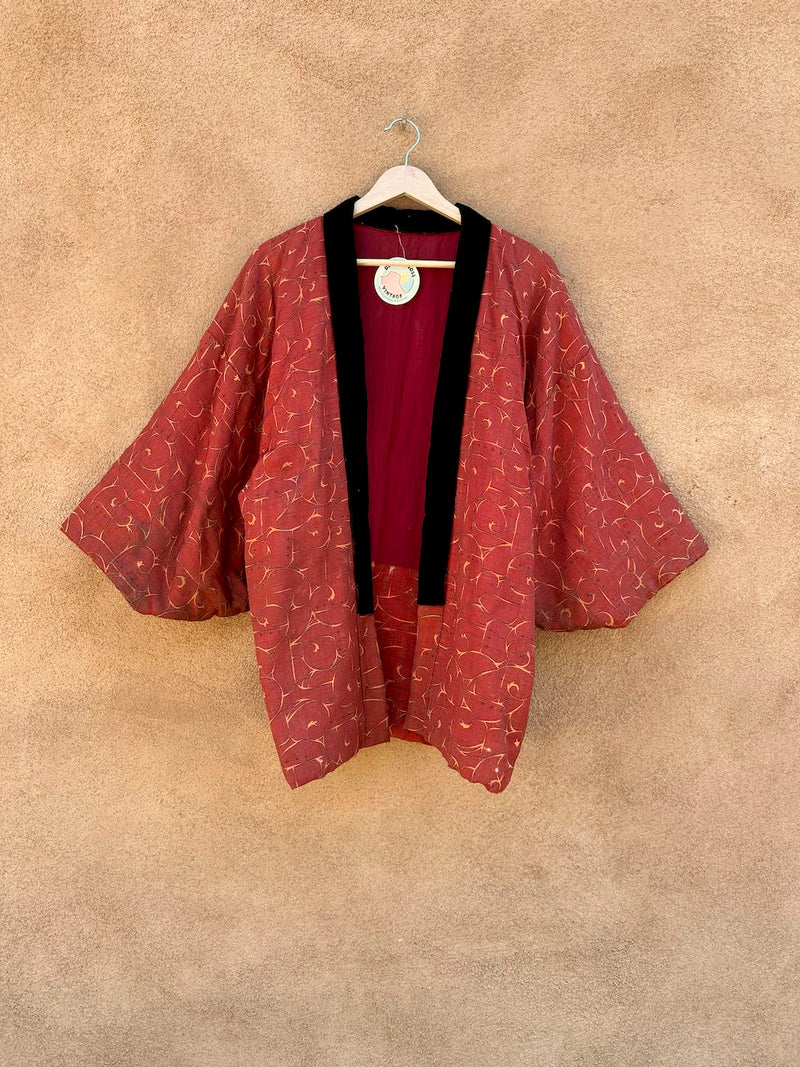 Burnt Orange Jacket with Velveteen Detail - as is
