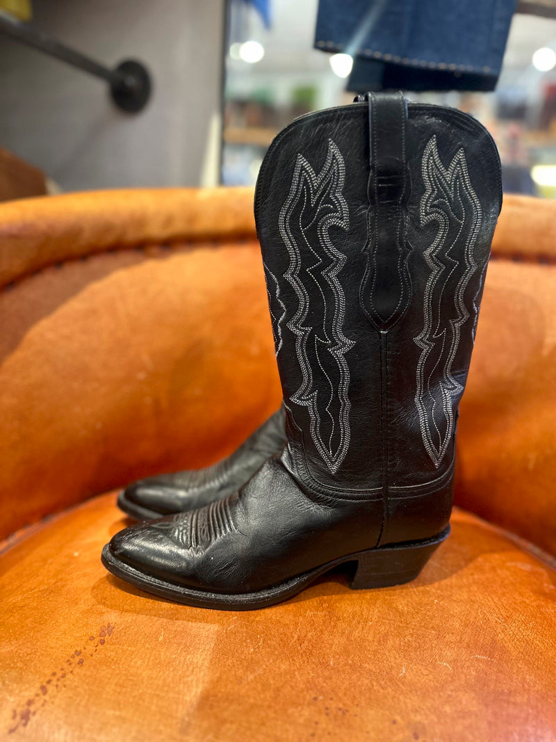 Women's Black Leather Lucchese Boots 7 1/2B