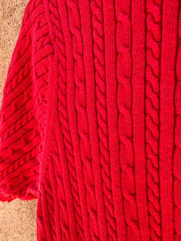 Red Pendleton Short Sleeve Cotton Sweater