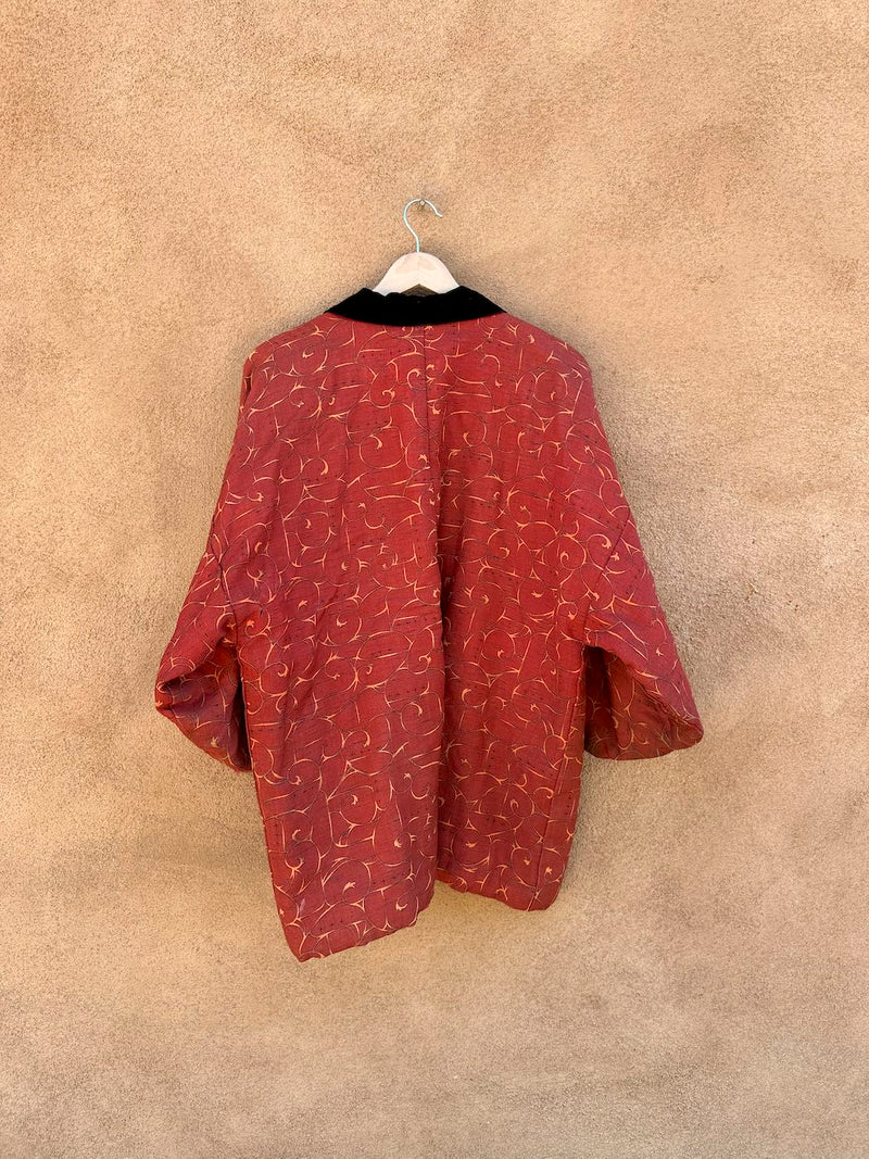 Burnt Orange Jacket with Velveteen Detail - as is