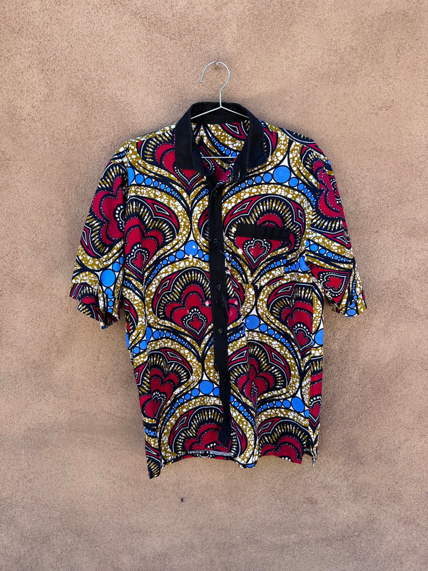 Colorful Indo Batik Men's Button Up Shirt