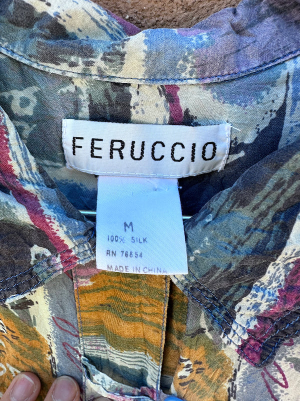 Feruccio Silk Abstract Blouse