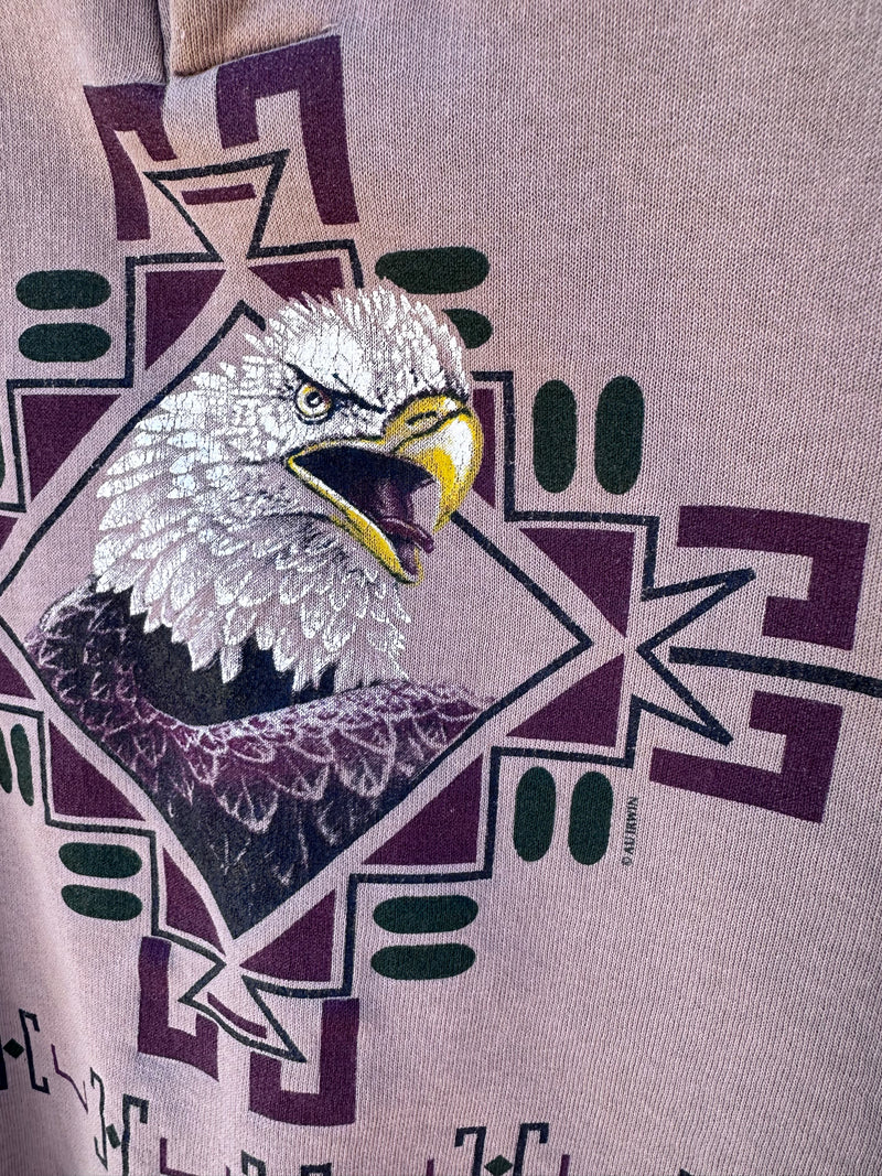 Brown Southwestern Style Bald Eagle Sweatshirt