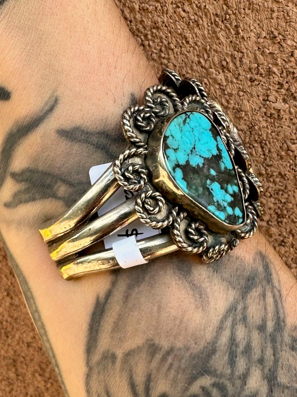 1950's Era Turquoise and Sterling Silver Cuff