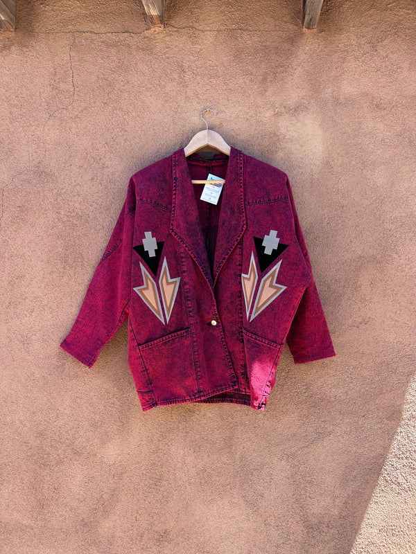 Amazing Red Denim Jacket, Moxie by Lily & Wolf Schlien - Santa Fe, NM