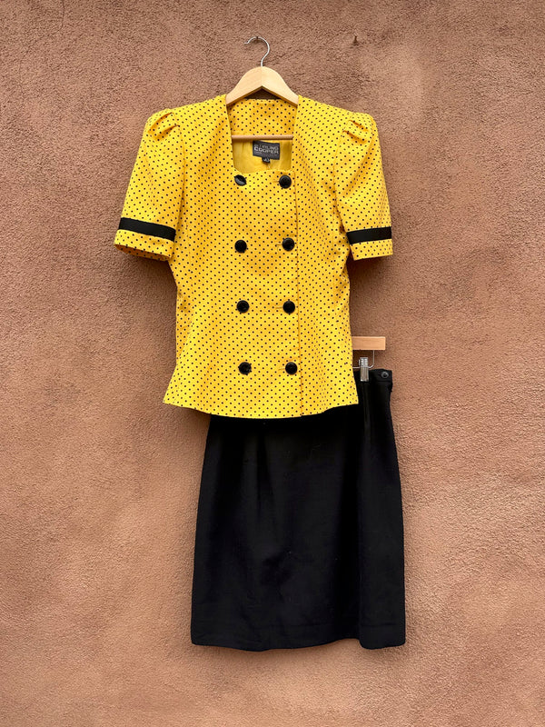 Stirling Cooper 1980's Polka Dot Blouse & Skirt