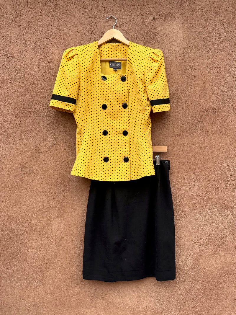 Stirling Cooper 1980's Polka Dot Blouse & Skirt