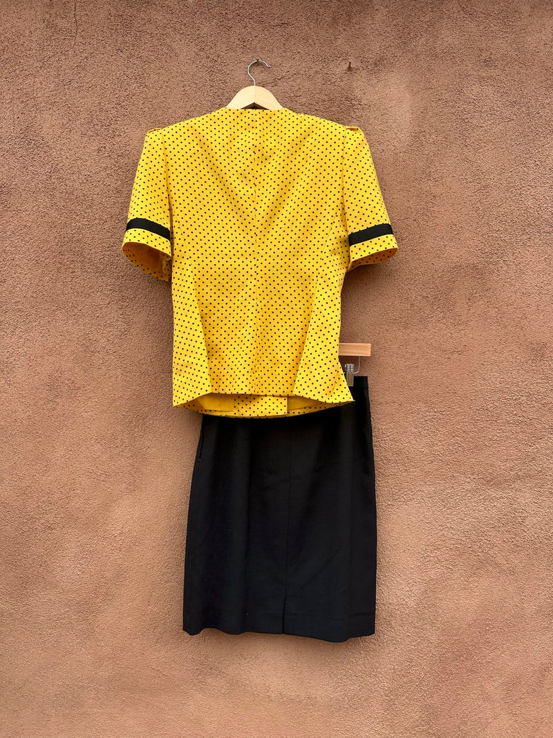 Stirling Cooper 1980's Polka Dot Blouse & Skirt