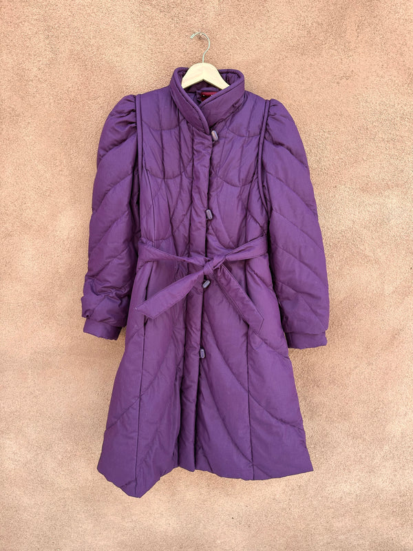 Purple J. Gallery Down Coat with Belt