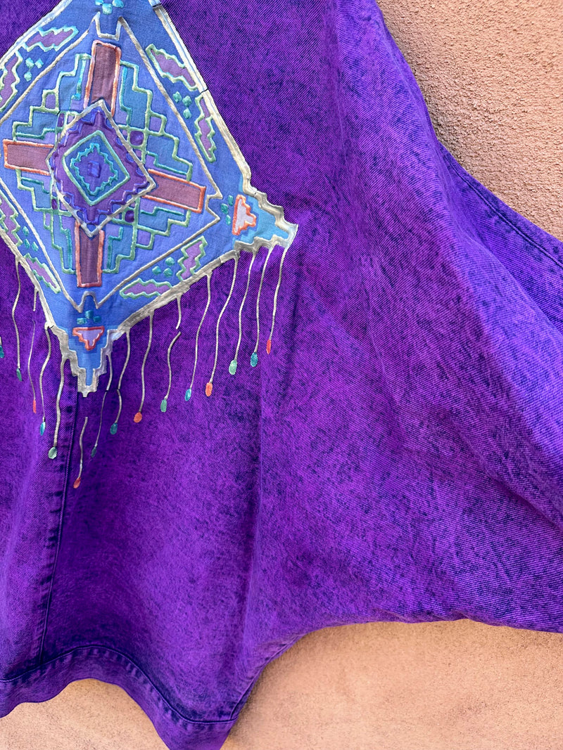 Purple Sundance Denim Jacket with Puff Paint - as is