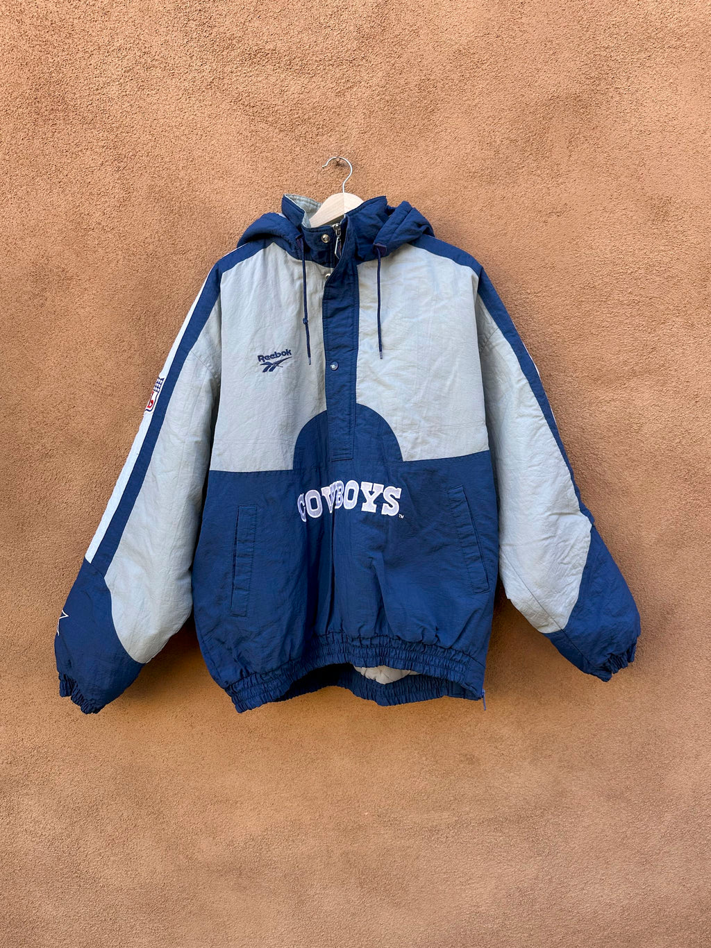 NFL Reebok COWBOYS フード付きジャケット y2k ストリート Vintage Reebok Pro Line 1990's Dallas Cowboys Puffer Jacket