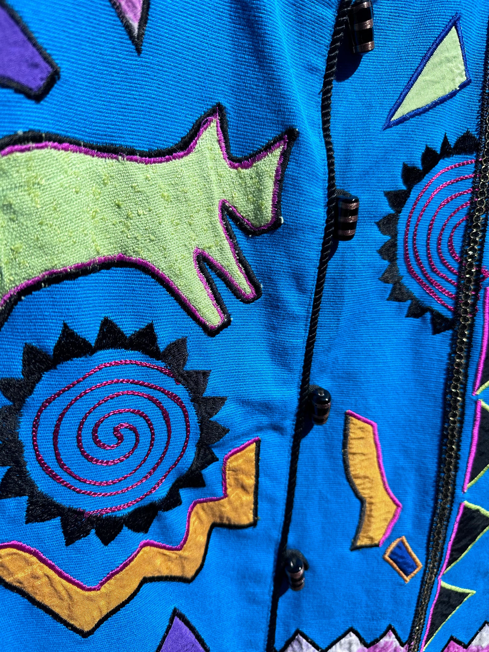 80s VINTAGE Indigo Moon 刺繍ブルゾン ジャケット 装飾 Vintage Indigo Moon 80's Southwest Theme Jacket – DESERT MOSS VINTAGE