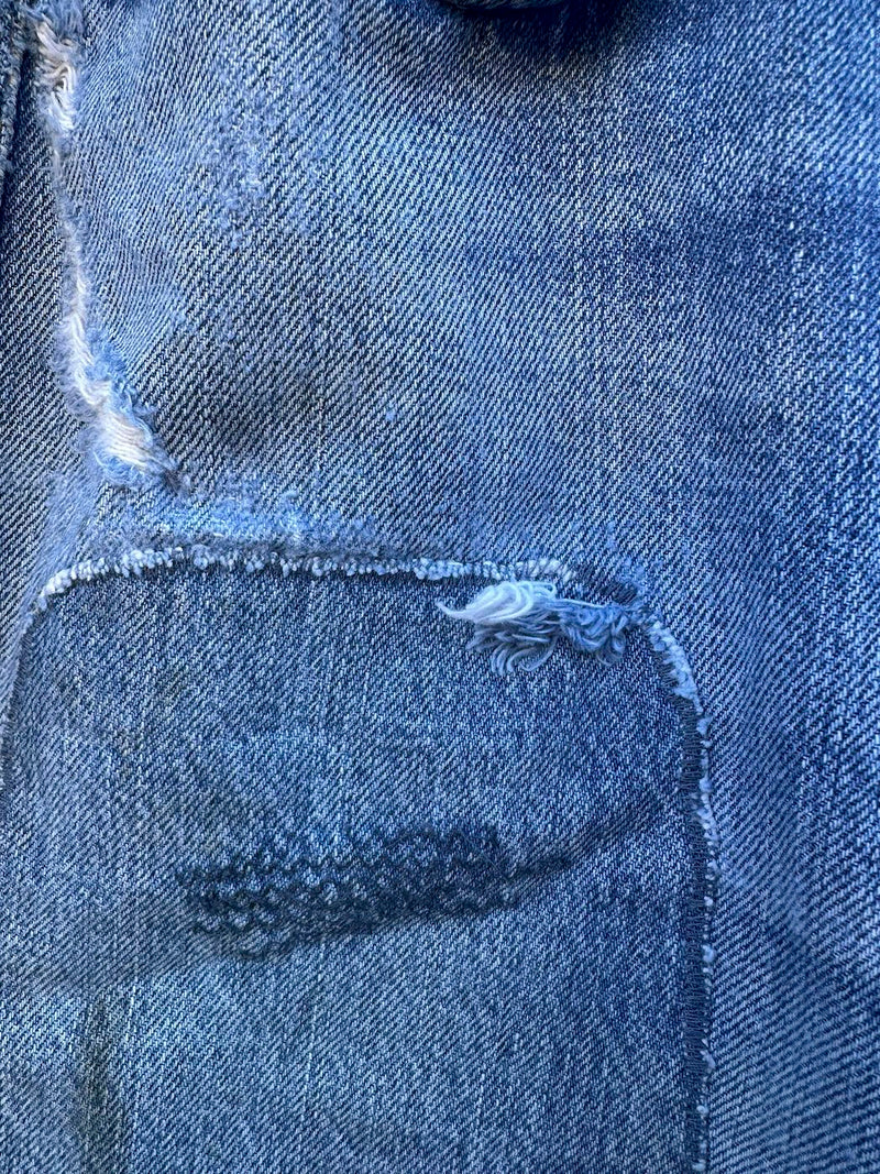 1950's Levi's Redline Big E Distressed and Patched Jeans, Fits 32 x 28