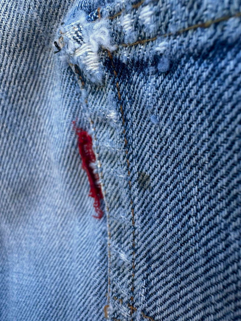 1950's Levi's Redline Big E Distressed and Patched Jeans, Fits 32 x 28