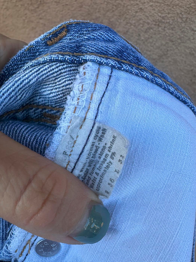 1950's Levi's Redline Big E Distressed and Patched Jeans, Fits 32 x 28