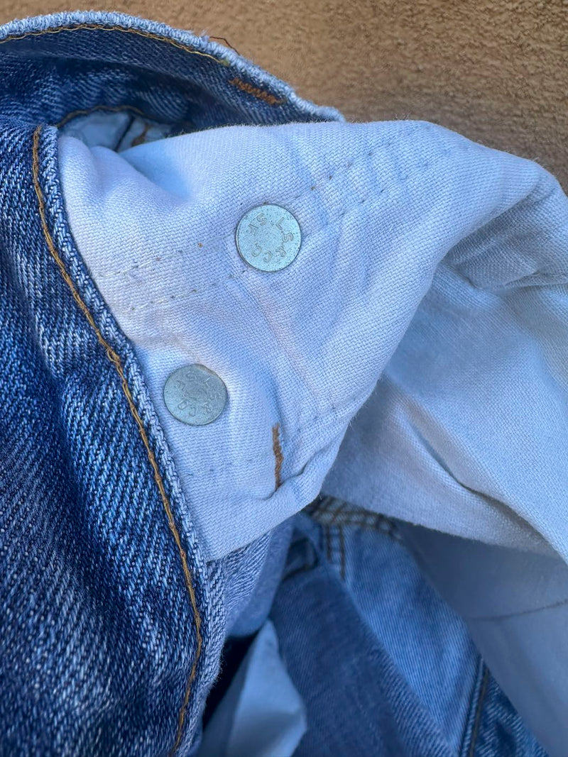 1950's Levi's Redline Big E Distressed and Patched Jeans, Fits 32 x 28