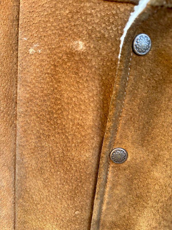 Suede Cowboy Vest with Faux Shearling, as is
