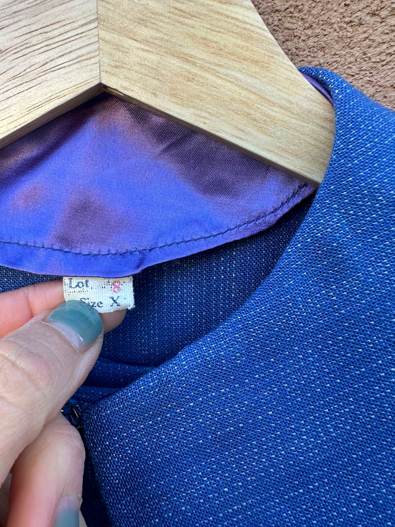 1960's Blue Cotton Dress with Bolero Jacket