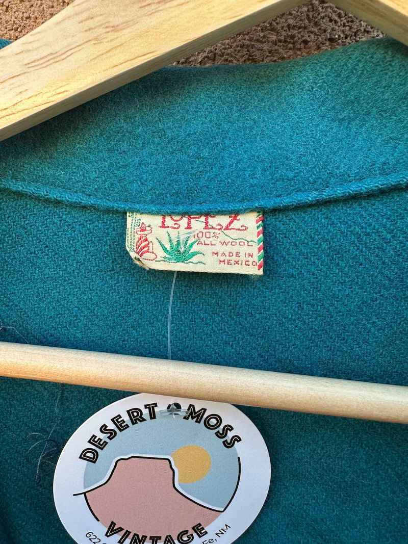 1950's Lopez 100% Wool Mexican Tourist Jacket - as is