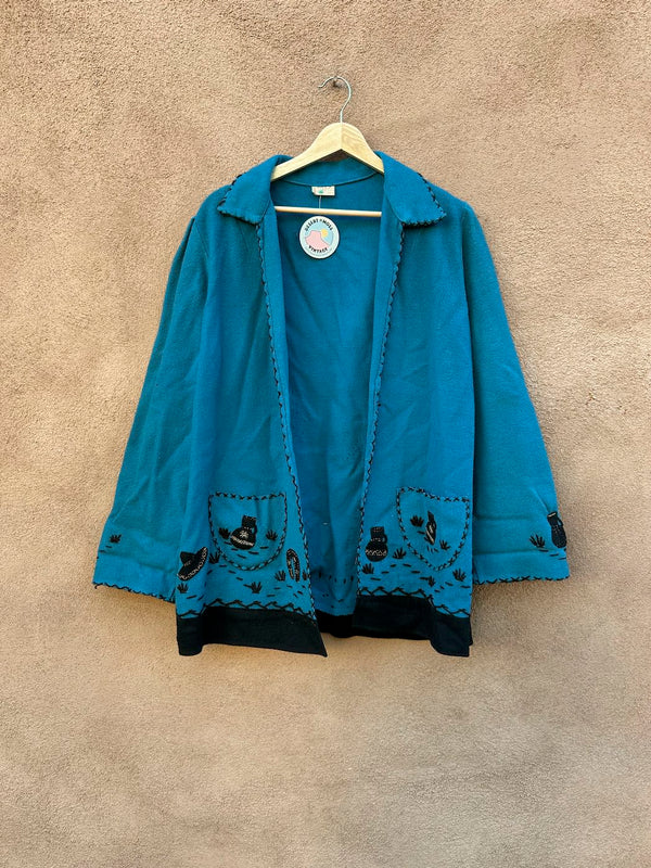 1950's Lopez 100% Wool Mexican Tourist Jacket - as is