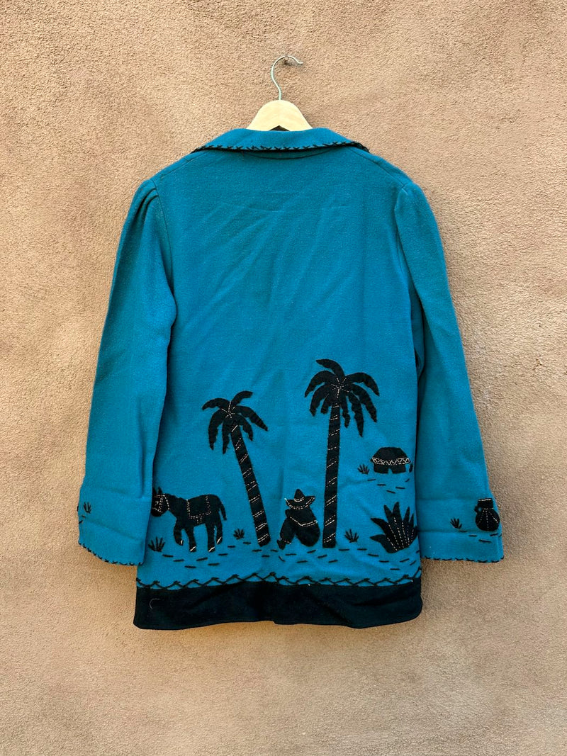 1950's Lopez 100% Wool Mexican Tourist Jacket - as is