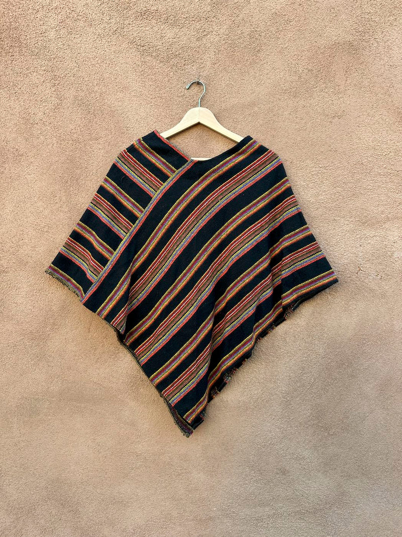 Small Colorfully Striped Poncho - Made in Italy