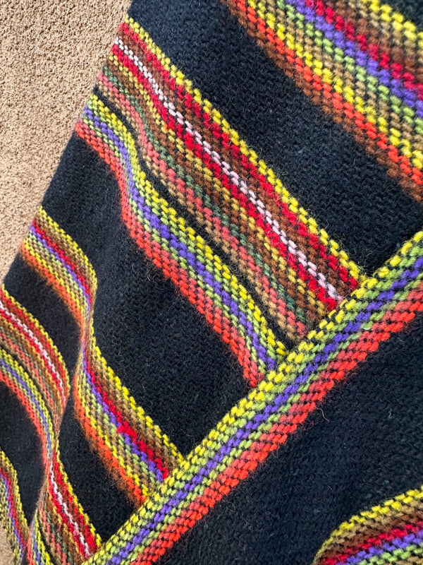 Small Colorfully Striped Poncho - Made in Italy