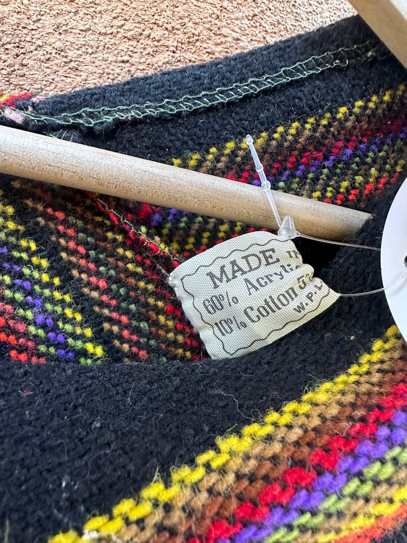 Small Colorfully Striped Poncho - Made in Italy