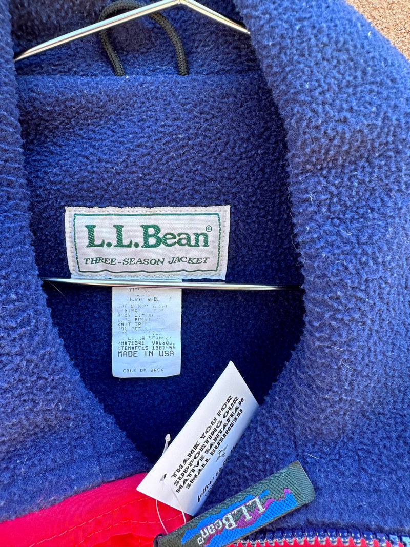 Red L.L. Bean Fleece Lined Zip Up Jacket