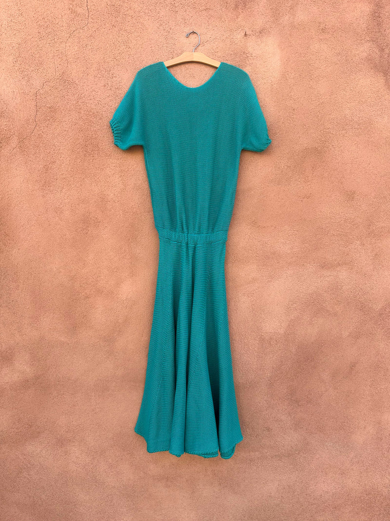 Emerald Knit Short Sleeve Dress