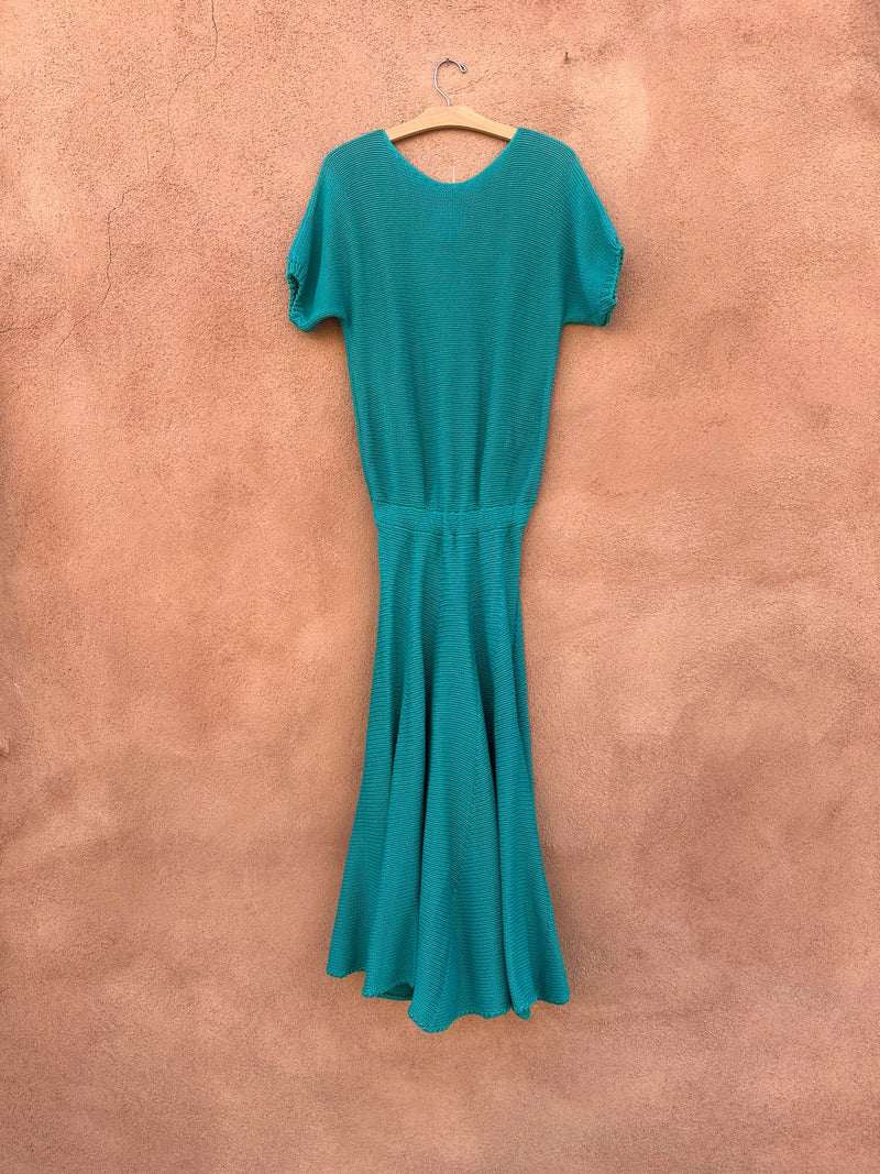 Emerald Knit Short Sleeve Dress