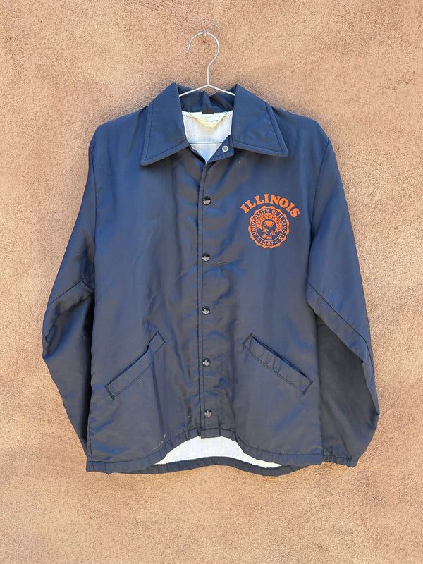 70's University of Illinois Booster Jacket - Nylon