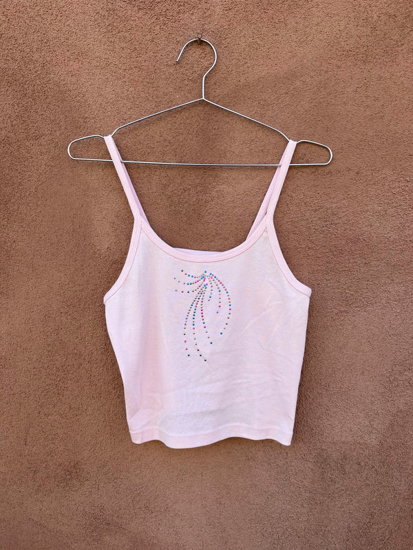 Pink 90's Tank Top with Bedazzlement